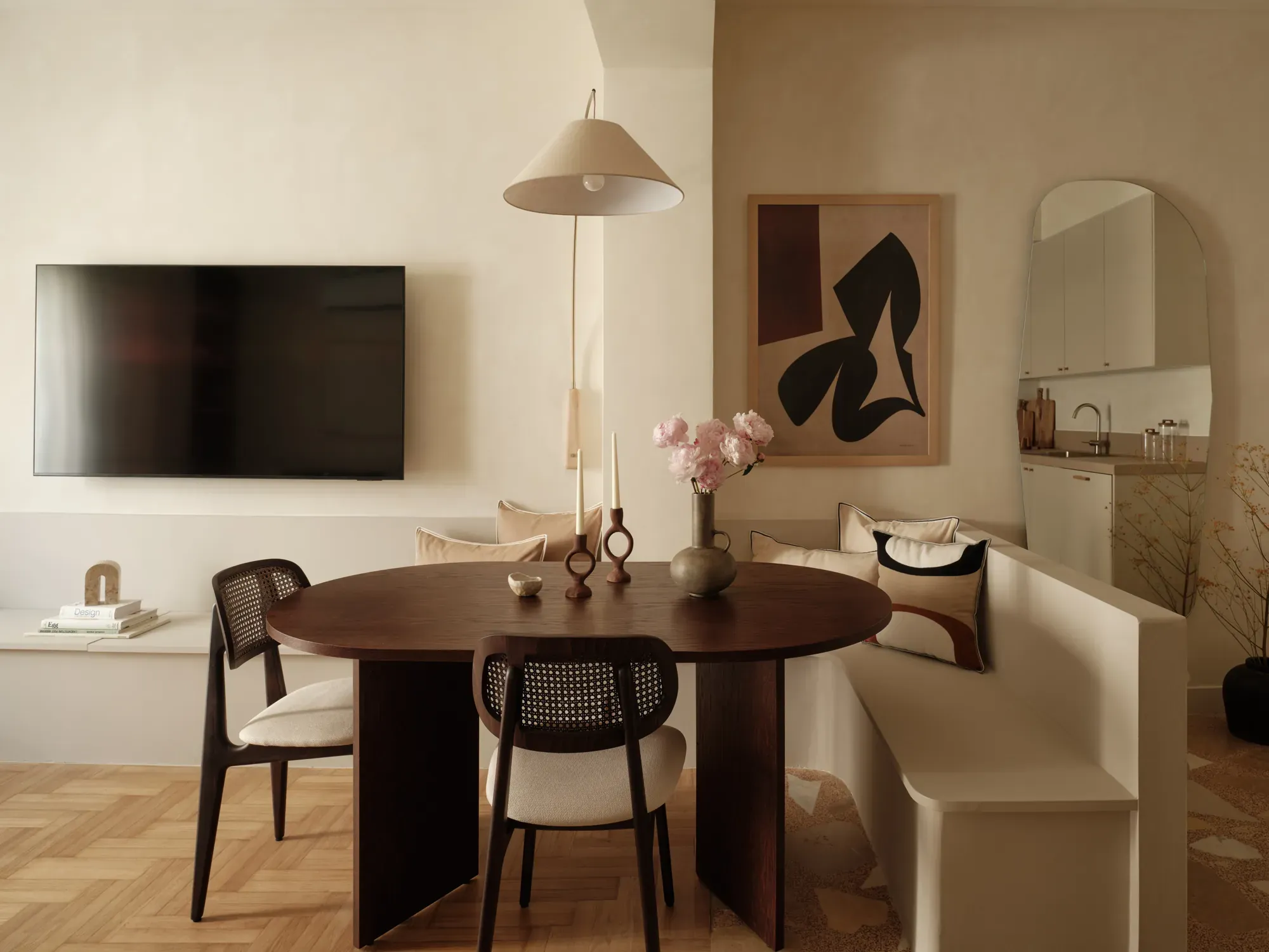 Restored interior of a 1960s apartment in Thiseio, Athens