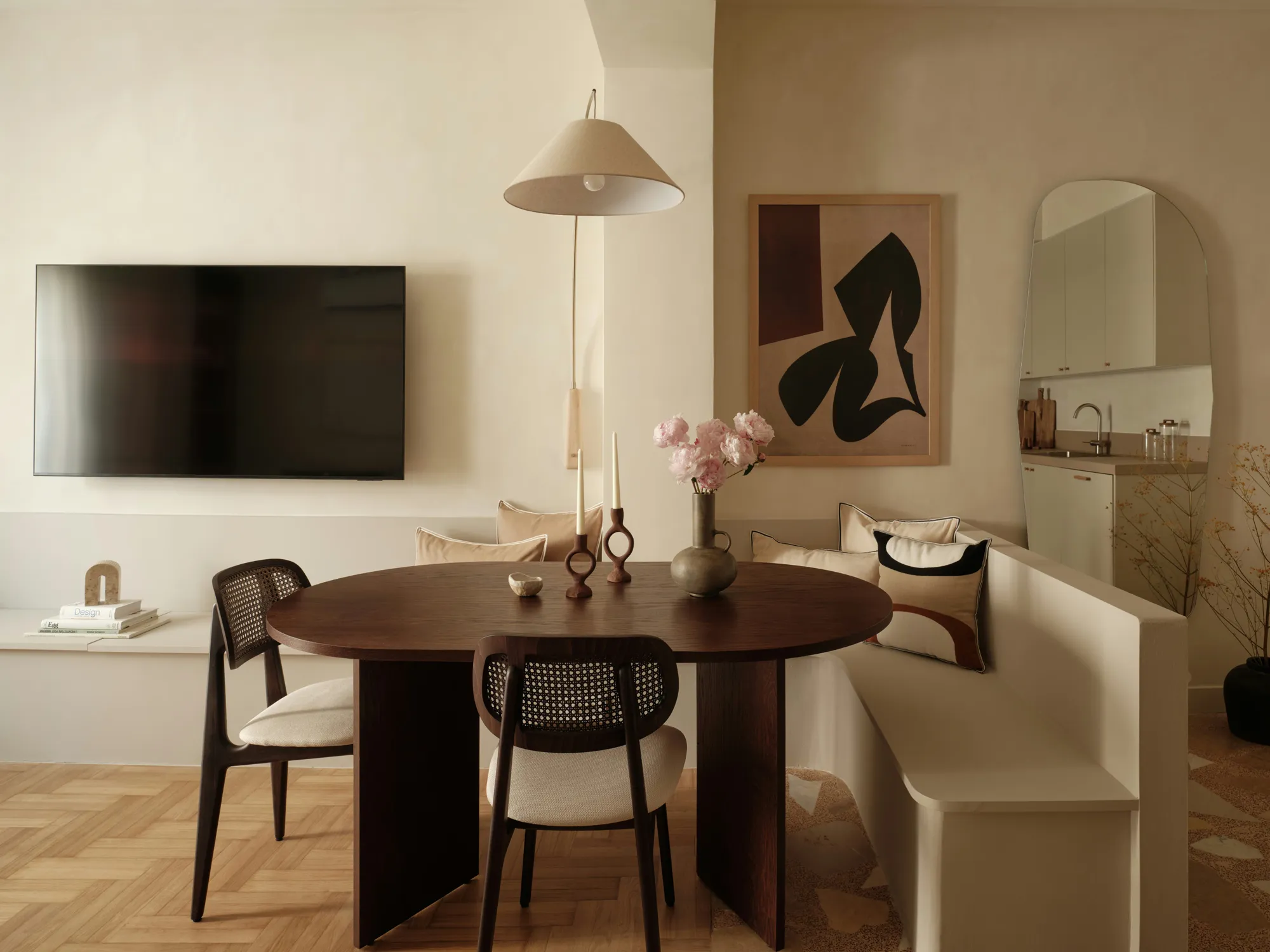 Restored interior of a 1960s apartment in Thiseio, Athens